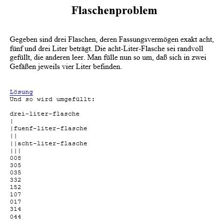 Lösung Flaschenproblem